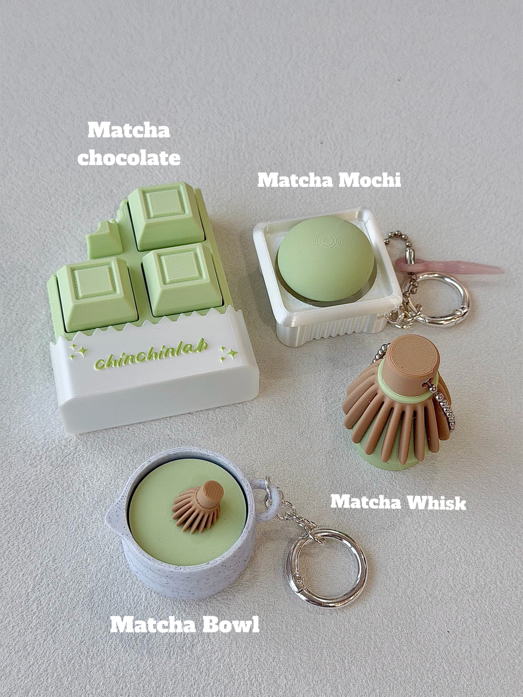 Matcha Chocolate Fidget Clicker Keychain