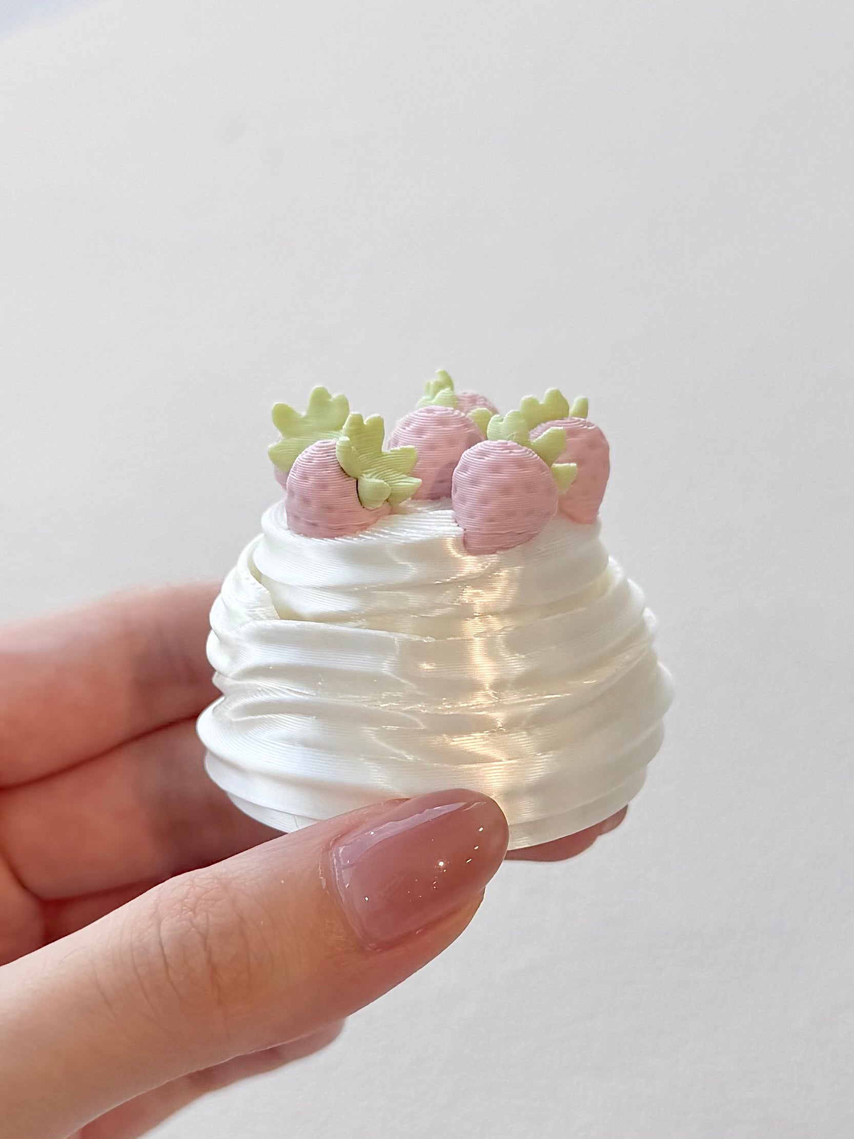 Strawberry Cream Cake Fidget Click Keychain