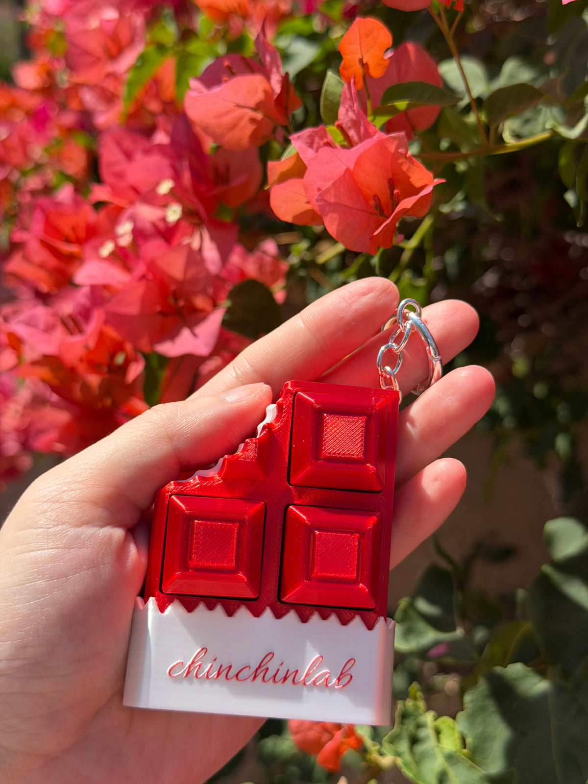 Red Velvet Chocolate Fidget Clicker Keychain