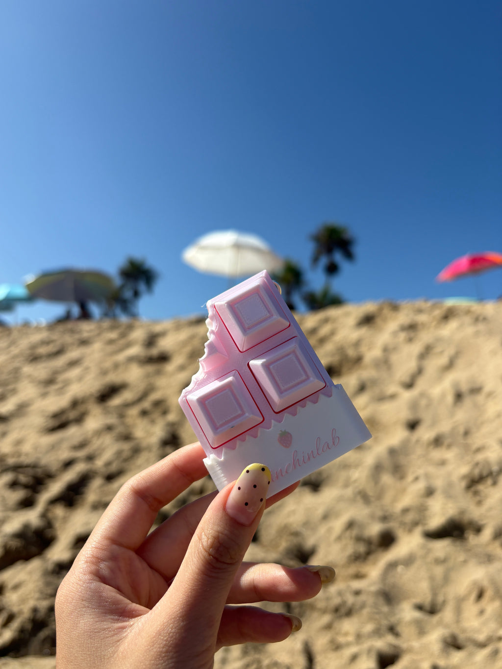 Strawberry Cream Chocolate Fidget Clicker Keychain