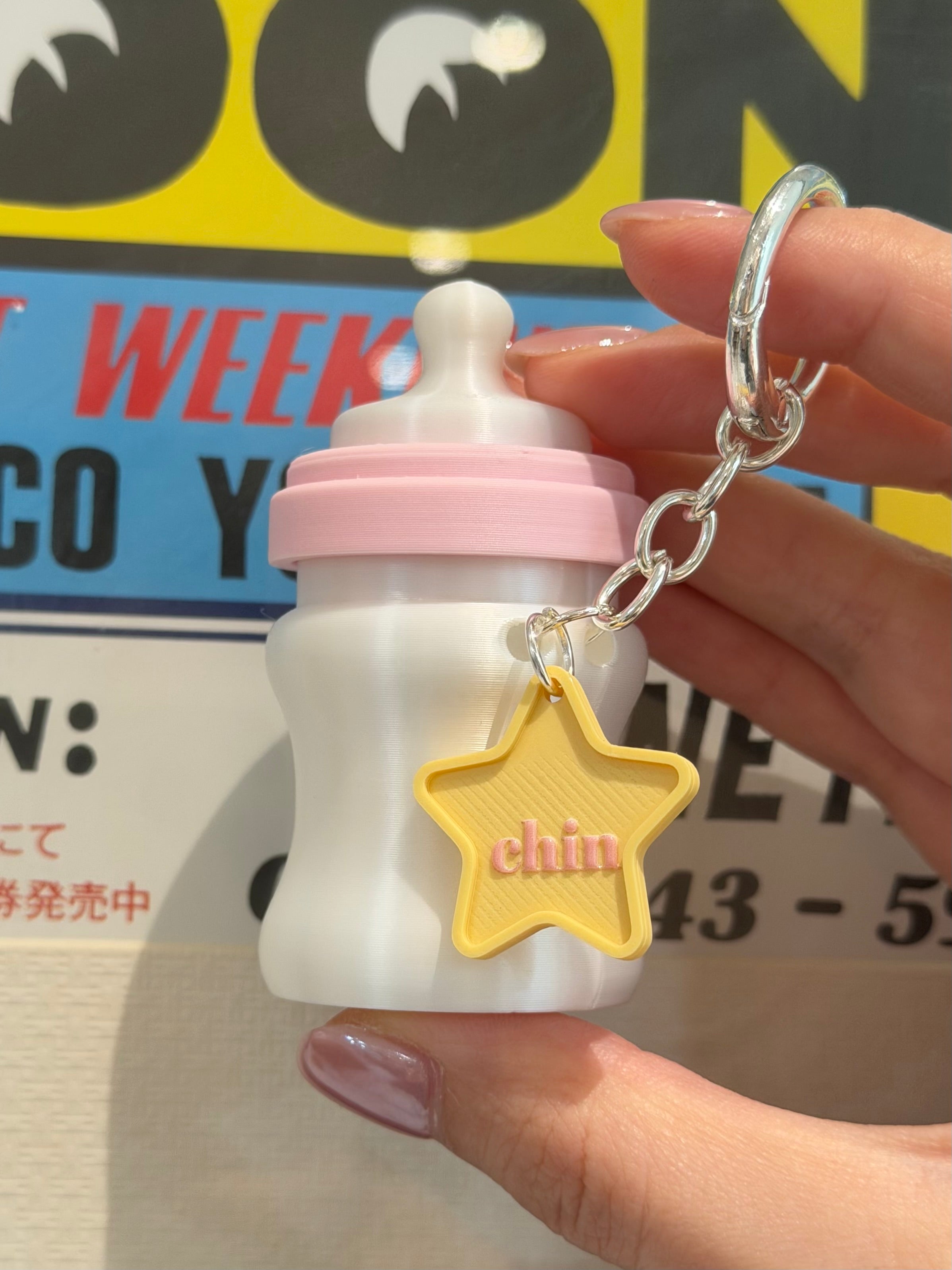 Baby Bottle Click Handmade Fidget Keychain