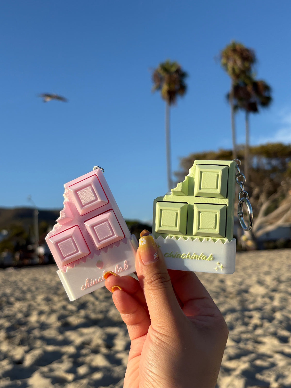 Matcha Chocolate Fidget Clicker Keychain