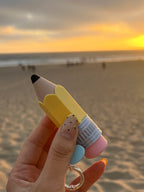 Classic Yellow Pencil Click Keychain | 3D Printed Fidget Charm