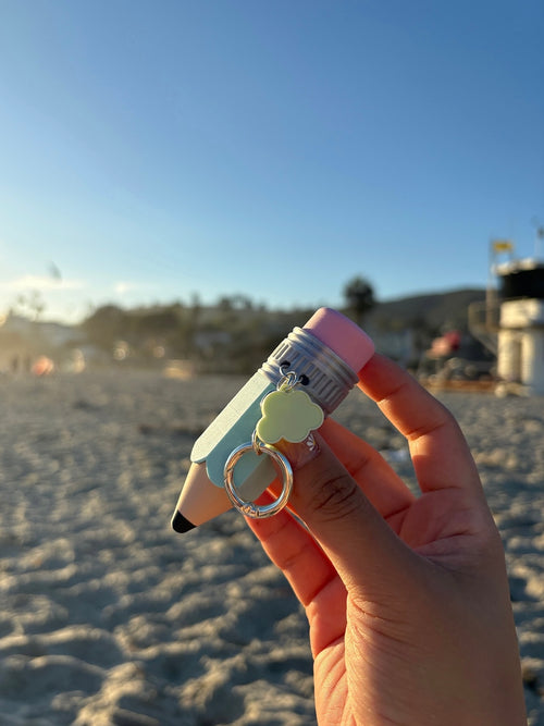 Baby Blue   Pencil Click Keychain | 3D Printed Fidget Charm