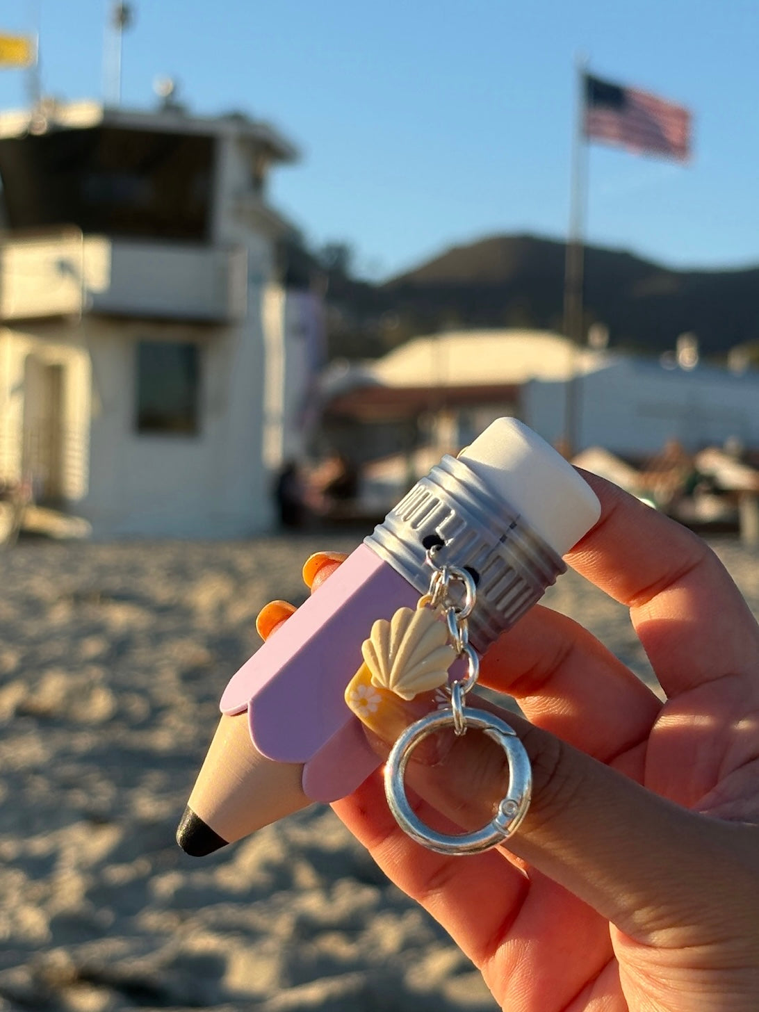 Taro purple   Pencil Click Keychain | 3D Printed Fidget Charm