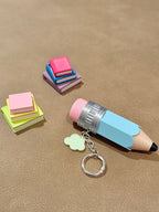 Baby Blue   Pencil Click Keychain | 3D Printed Fidget Charm