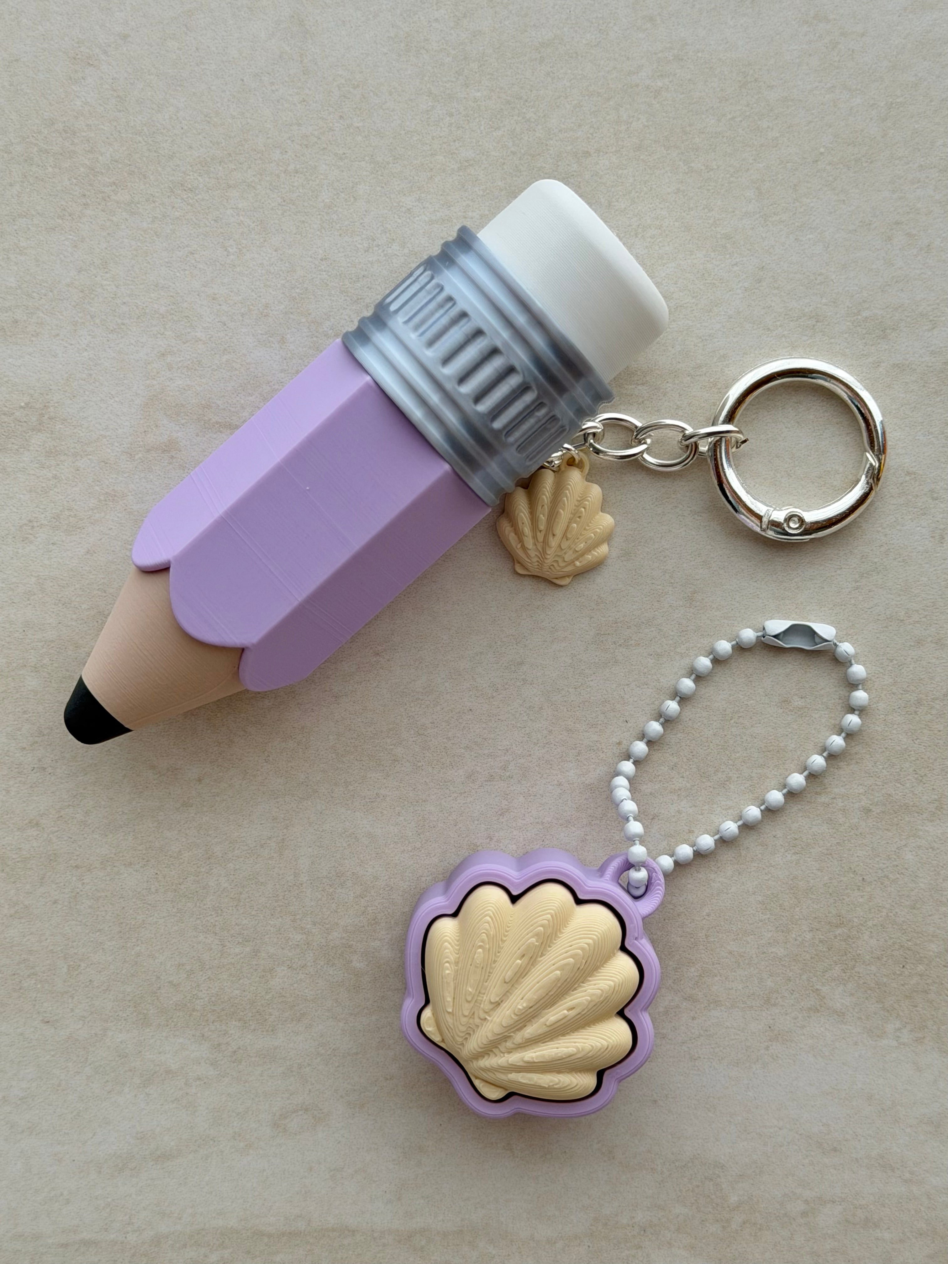 Taro purple   Pencil Click Keychain | 3D Printed Fidget Charm