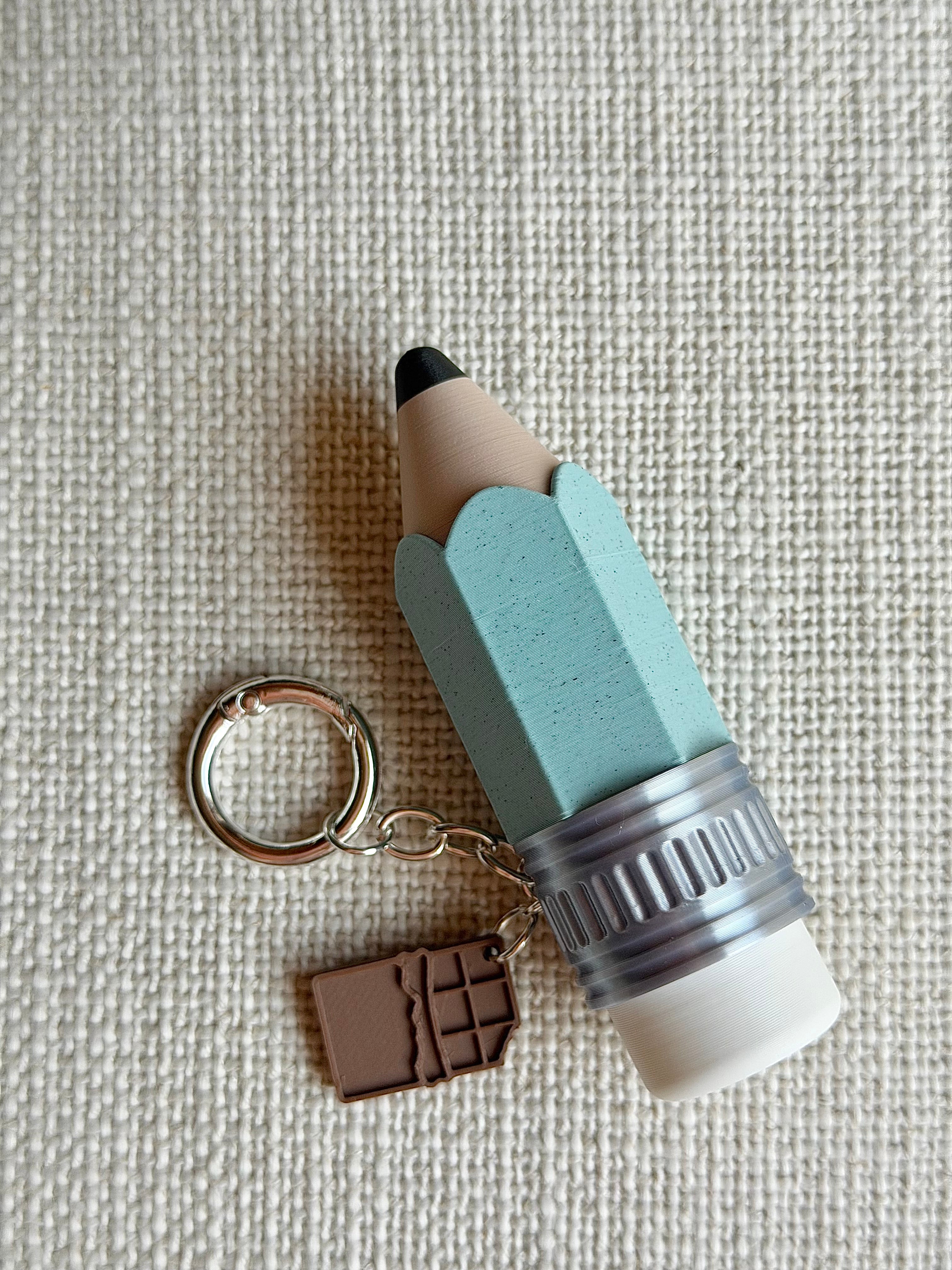 Mint Chocolate Pencil Click Keychain | 3D Printed Fidget