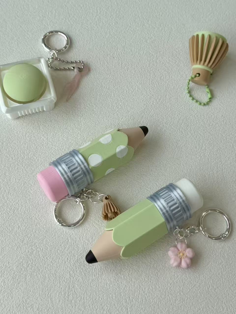 Matcha Pencil Fidget Click Keychain